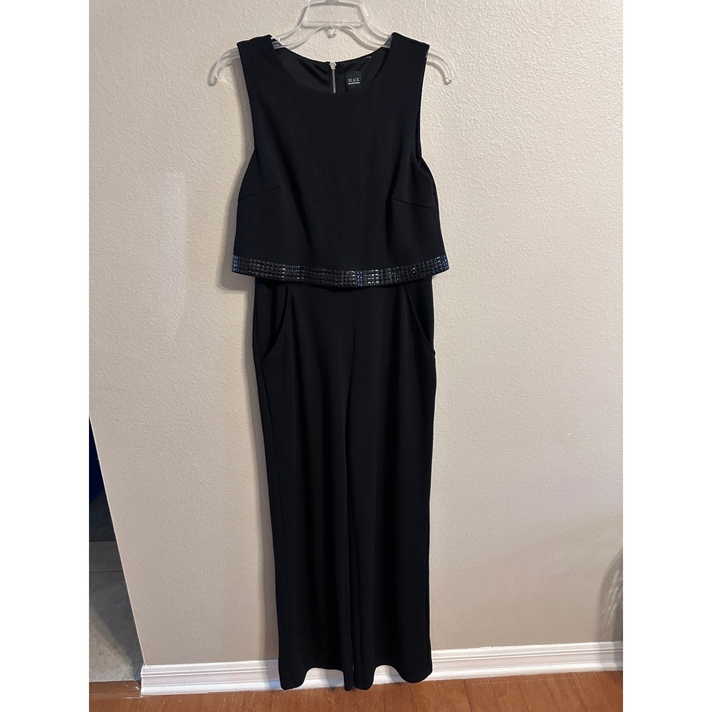 BLACK SAKS FIFTH AVENUE Jumpsuit Dressy Party Evening Special Occasion Black